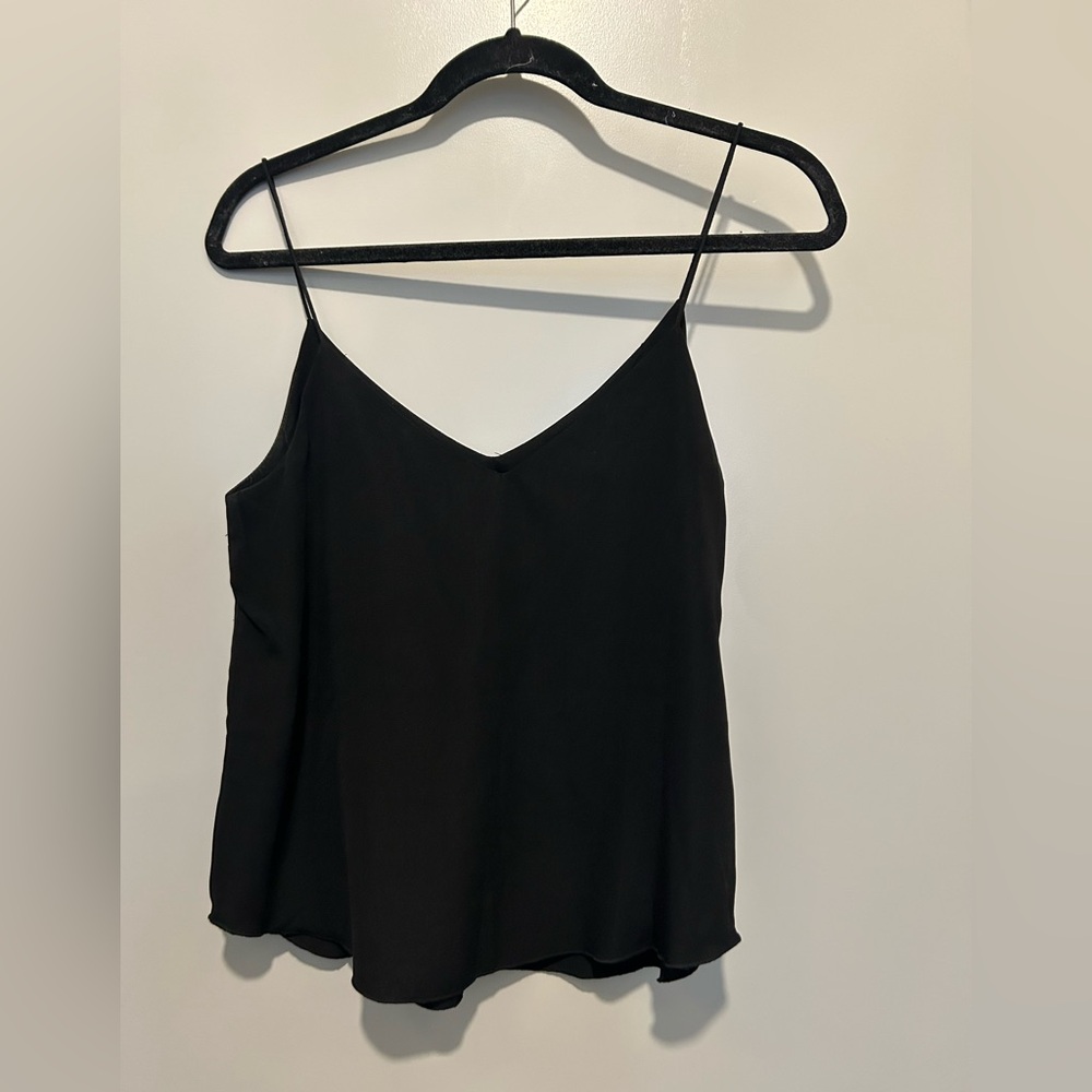 Black V-Neck Chiffon Tank Top